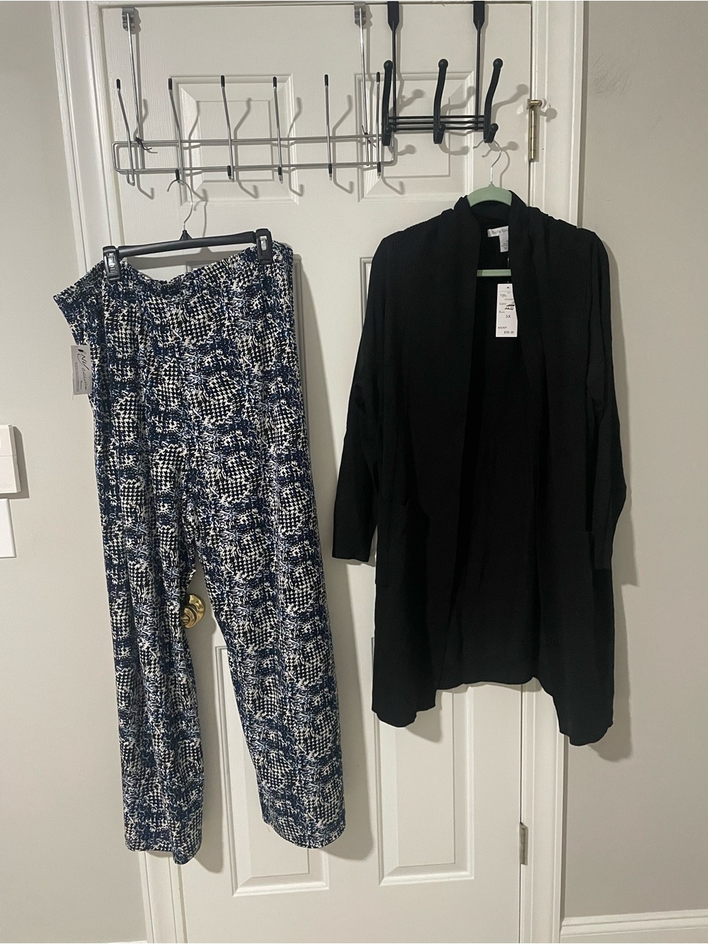 Women's Navy Printed Wide-Leg Pants 3x new cardigan nwt 3x